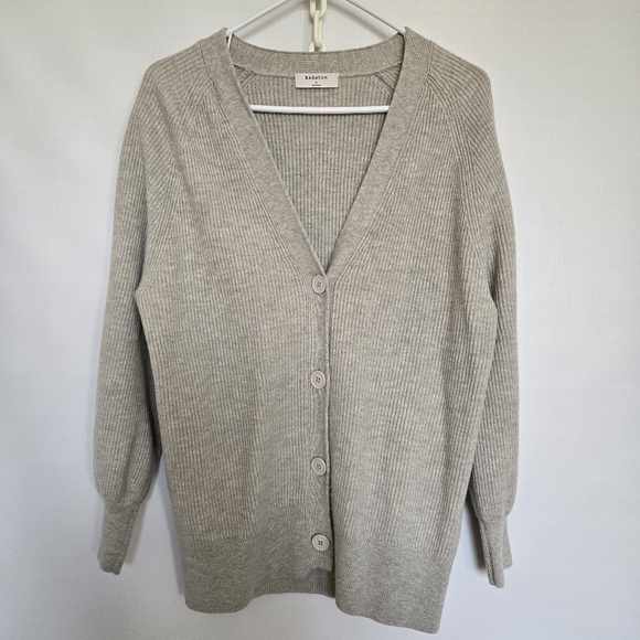 Babaton Sweaters - BABATON ARITZIA BESPOKE CARDIGAN WOMENS GRAY BUTTON DOWN (SMALL)